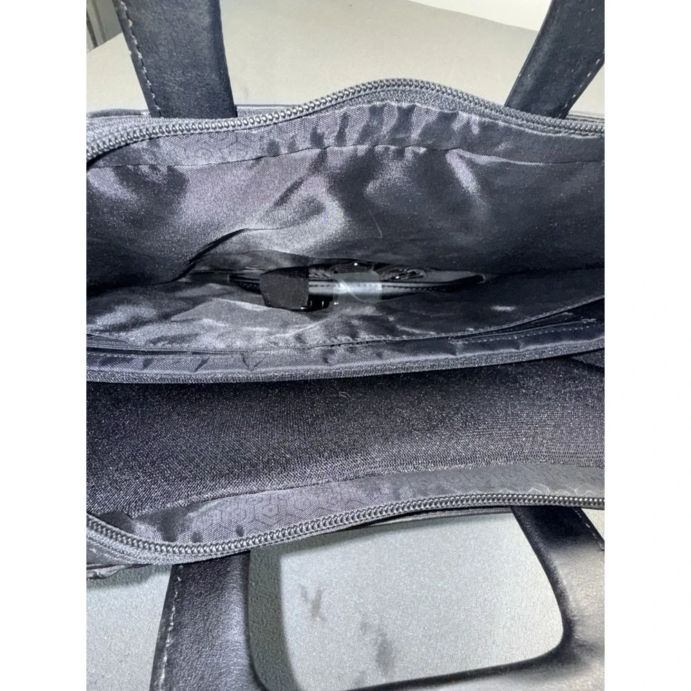 Dell Black Leather Padded Laptop Briefcase Bag for 15 in Laptop
